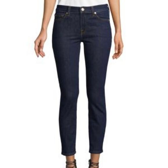 7 FOR ALL MANKIND Roxanne Dark Wash Mid Rise Skinny Jeans 26 - Picture 1 of 10